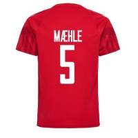 Denmark Joakim Maehle #5 Replica Home Shirt World Cup 2022 Short Sleeve